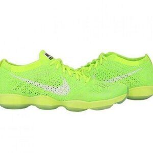 NIKE Womens Flyknit Zoom Agility 698616-700 Green Running Shoes Sneakers 9.5
